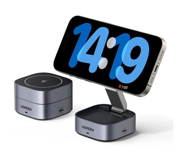 UGREEN Ładowarka indukcyjna Qi 2w1 W256  iPhone AirPods 20W kabel - 1489191 - zdjęcie